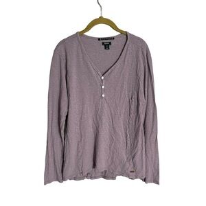 Roots Canada Light Purple Hemp Collection Henley Small